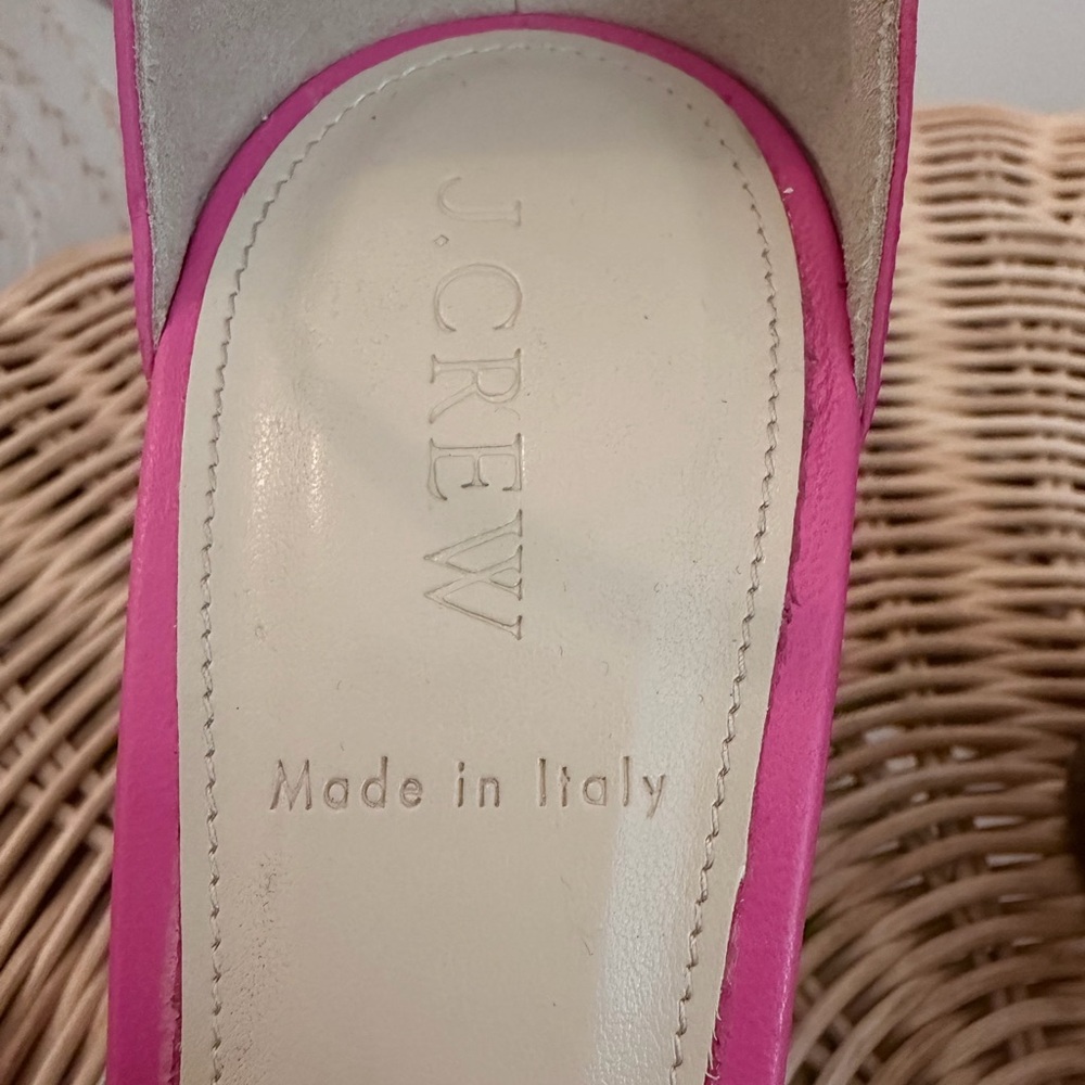 J. Crew Hot Pink Ankle-Strap Block Heels - Picture 2 of 4
